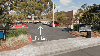 Parking entrance at Point Loma: Pediatrics